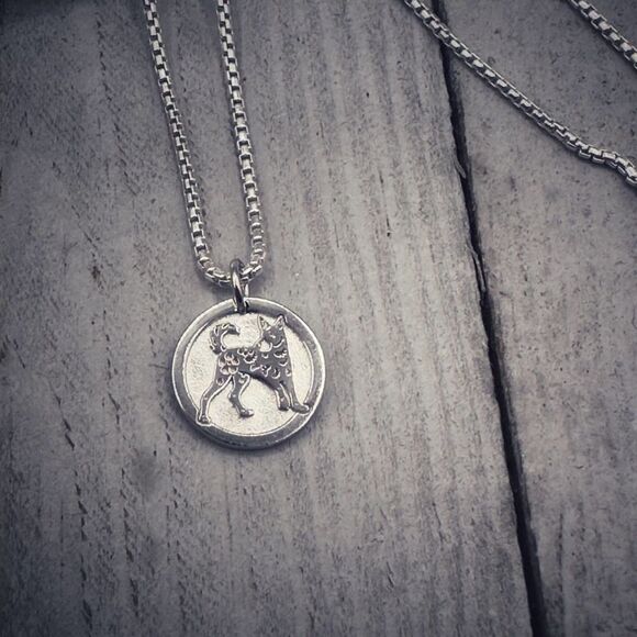 Chinese Zodiac Dog Pendant Necklace Sterling Silver - Picture 2 of 7